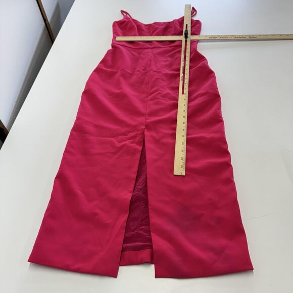 Christian Siriano Dress Womens 2 Pink Sleeveless Midi Formal Slit Evening Gown - Picture 7 of 10